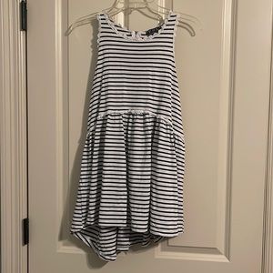 Pol Black and White Striped Oversized Tank, Size L